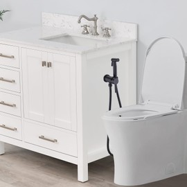 Chomely Warm Water Handheld Bidet Sprayer for Toilet, Mounted on Bathroom Vanity, Cloth Diaper Jet Sprayer Attachment for Feminine Wash, Muslim, Ducha para Toilet, Pet Shower, Matte Black