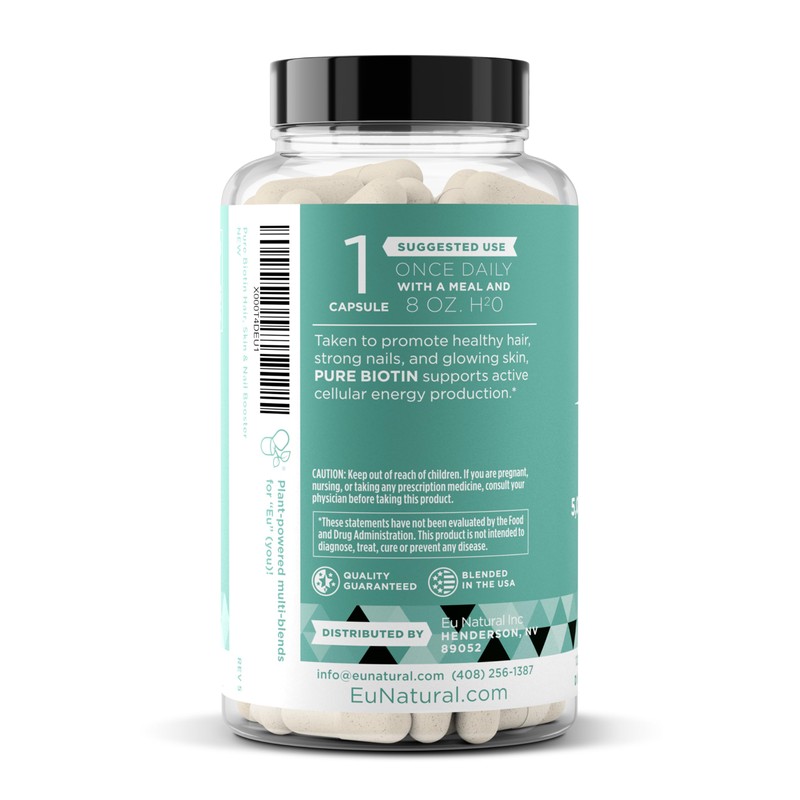 Biotin 5000 mcg Hair Skin Nails Supplement – High-Potency Hair