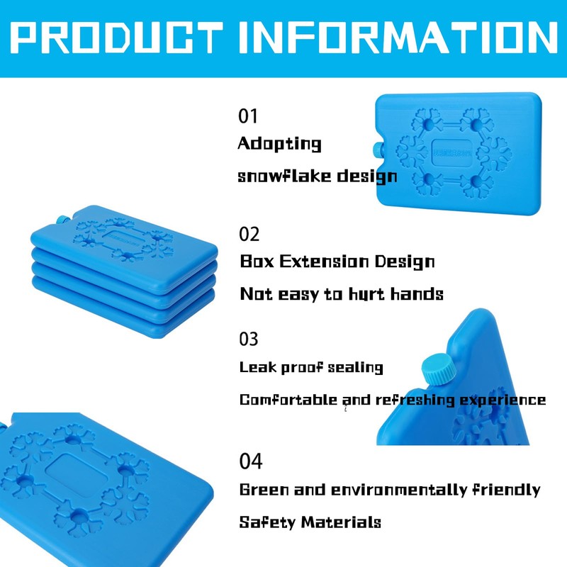 PcvGef 6 Ice Packs, Ice Packs for Cool Bag and