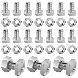 100Pack-Greenhouse Bolts and Nuts, Aluminium Square Head Bolts & Hex Nuts, Repair Kit Parts for Greenhouse and Garden Fixing