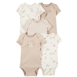 Acuryx Baby Romper Bodysuits for Newborns, Baby Boys and Girls, Pack of 5, Short Sleeves, 0-24 Months, #71, 6 - 9 months
