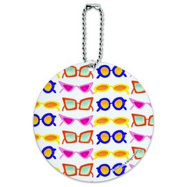 Retro Sunglasses Round Luggage ID Tag Card Suitcase Carry-On