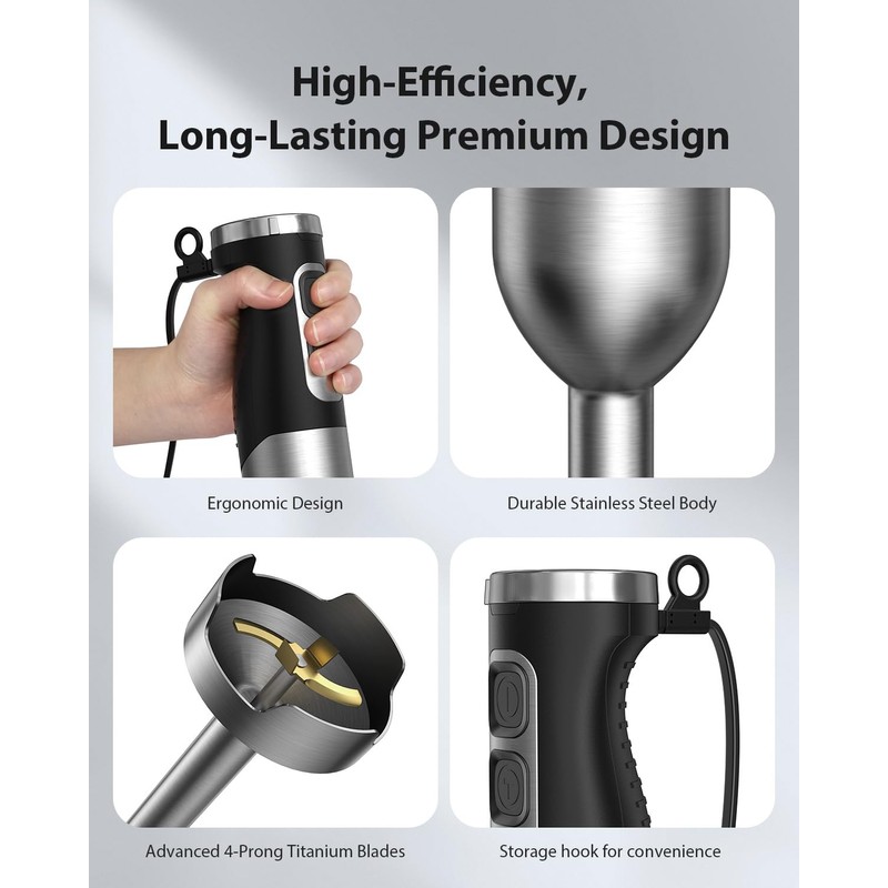 1000W Powerful Immersion Blender Handheld, 2025 New Update Hand Blender