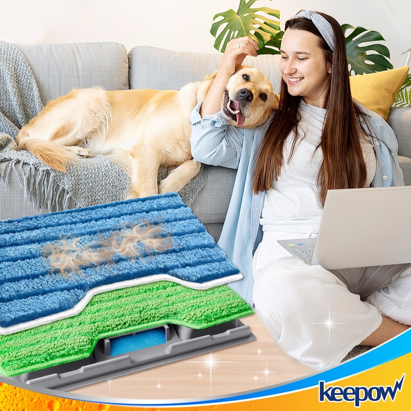 KEEPOW Reusable Replacement Pads Compatible with Shark Vac Mop VM252