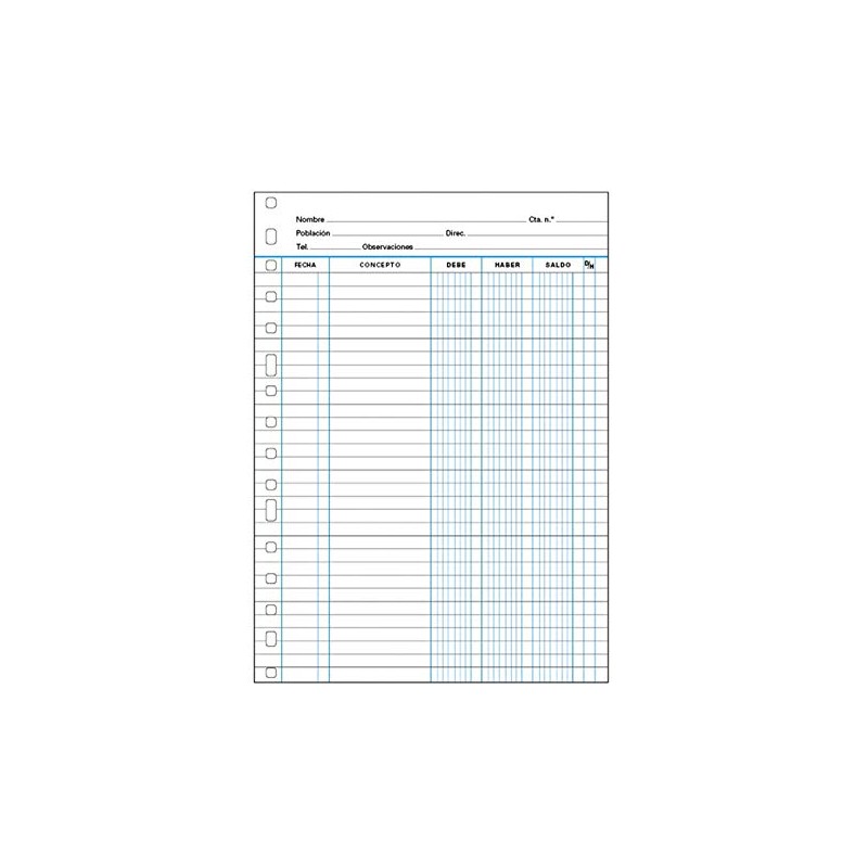 Finocam 4175500 Refill, 50 Sheets, 90 g, Accounts, 16 Drills,