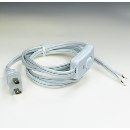 HBFBZM white12FT1pcs 10Feet 12Feet Lamp Cord with Switch On Off, 6Ft 18AWG 2 Prong Power Cord with 3A Switch,Pure Copper Wiring Tail Stripped (white12FT1pcs)