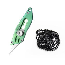 Harnds Pea Sharp Utility Knife Retractable Exacto Knife with Titanium Alloy TC4 and 5 Pcs SK5 Steel Blades, Craft Hobby Knife for Cartons, Art, Craft Making (Green)