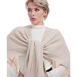 MissShorthair Knit Shawl for Women Long Open Front Cardigan Sweaters Scarf Ponchos Wraps Shawl Fall