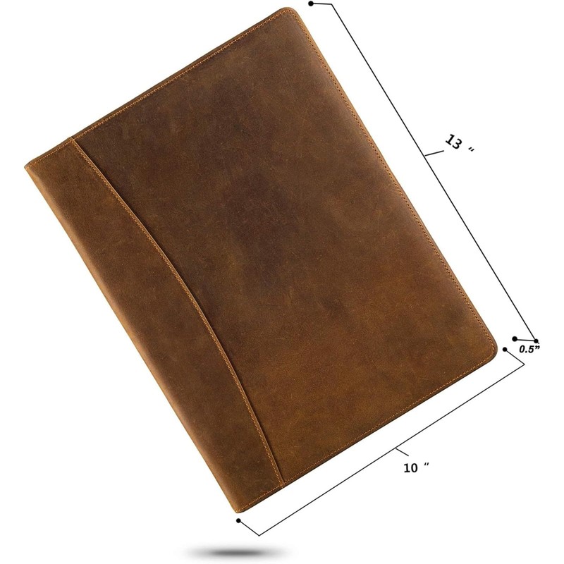 Jack&Chris Leather Portfolio, A4 Document Folder Legal Pad Padfolio, Professional