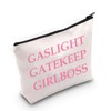 JXGZSO Feminist Makeup Bag Gaslight Gatekeep Girlboss Gaslighter Gift Working