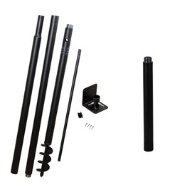 Universal Mounting Pole Kit - Great for Post-Mounted Bird Houses and Bird Feeders, Heavy Duty Pole with Threaded Connections with 12" Pole Extender