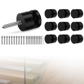 10 Pack Glass Railing Standoff 2"x2" Heavy Duty SS316 Glass Standoff Mounts Black Glass Standoff Nail for Balcony Stair Balustrade Glass