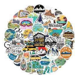 50pcs Stickers Handmade DIY Outdoor Camping Graffiti Retro Style Suitable for Notebooks Skateboard Car Travel Luggage Suitcase Bikes