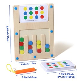 Montessori Toys for 3 4 5 6 Year Old Boys Girls,Wooden Toys Educational Magnetic Puzzles Maze,Age 3-4-5 Gifts for Kids Boys Girls Present Color Sorter with 18 Activity Cards Travel Montessori Puzzle