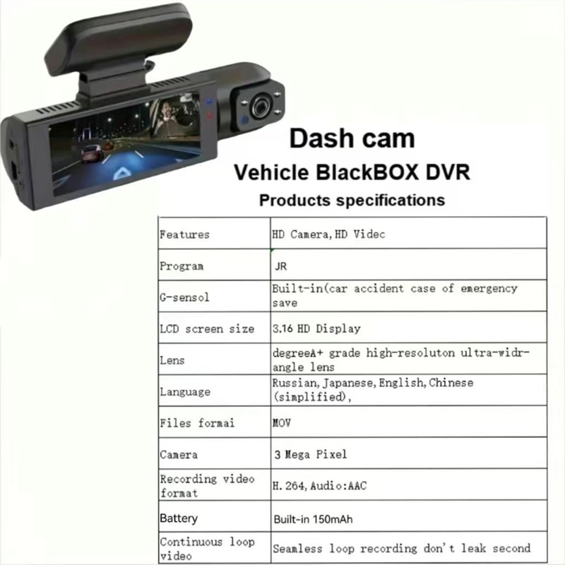 Dual Camera Dash Cam-Dash Cam Front and Rear for Cars,1080P