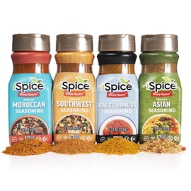 iSpice, Spice Set, Seasoning Gift Set Includes Asian, Moroccan, Southwest, Ras El Hanout For Cooking 4 Pack GERONIMO
