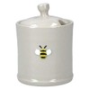 Gisela Graham Mini Ceramic Honey Pot – Beige – 7.5cm