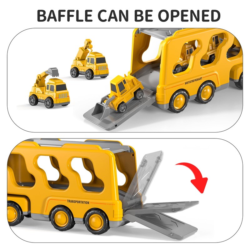 TEMI Construction Truck Boy Toys for 3-5 Year Old Toddlers