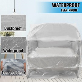 Plastic Furniture Covers for Moving Storage,Extra Large Chair Couch Covers Protectors,Waterproof Dust-Proof Recliner Cover Clear Moving Bags Plastic Covers for Furniture Armchair Recliner Sofa Chaise