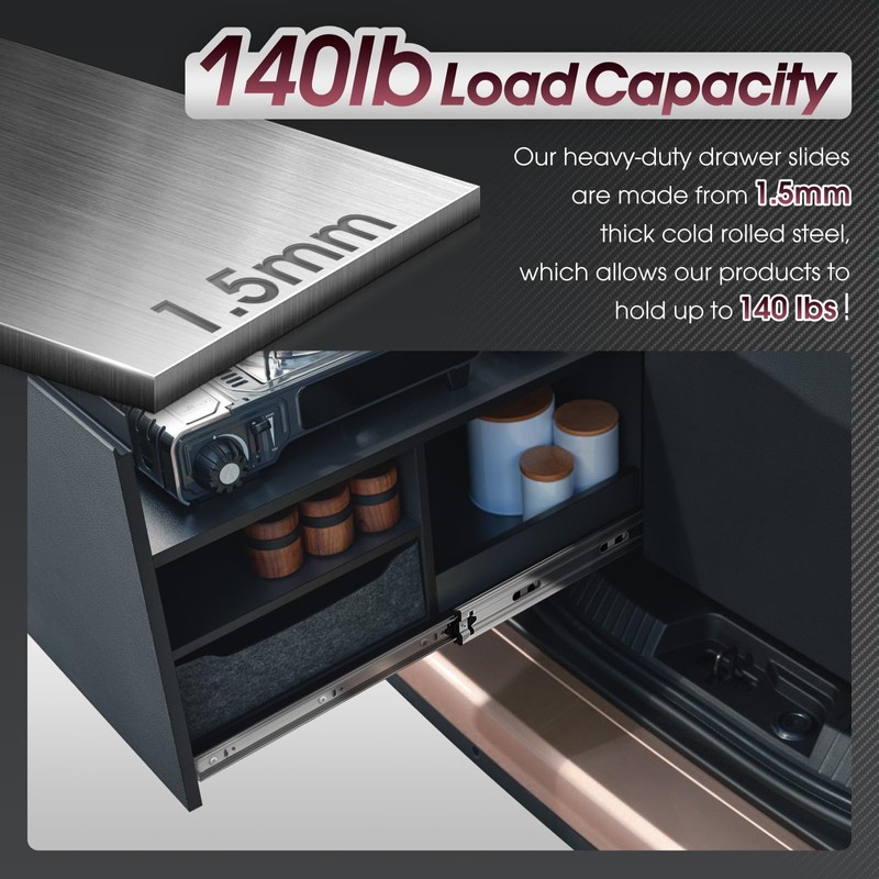 SHUHANG 1 Pair 150 lb Load Capacity Heavy Duty Drawer
