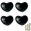 Mimhooy 4 Pack Black Ceramic Drawer Knobs Decorative Cabinet Knobs,