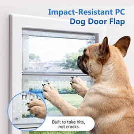 3-Panel Airseal Dog Door Replacement Flap with 304 Stainless Steel Rod & 4 Rubber Strips, Compatible with Ideal Pet Product 10.25"x15.75" Extra Large Pet Door