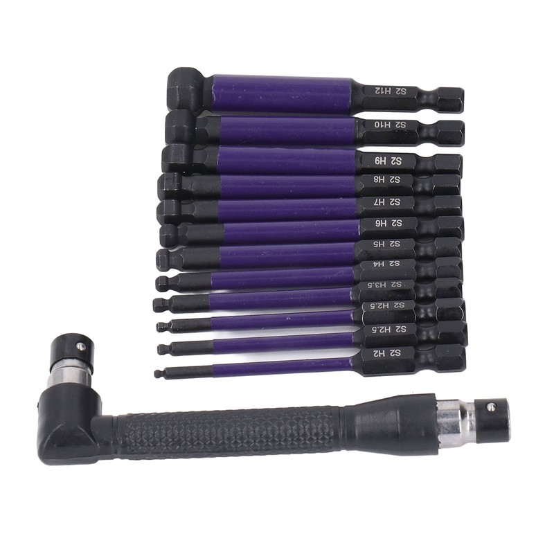 13PCS Set Hex Ball Bit Set 1/4 S2 Alloy Steel