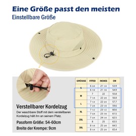 Wmcaps Sun Hat Men's Outdoor Safari Hat Women Wide Brim Summer Hat Men Foldable Hiking Hat Boonie Hat Sun Protection Hat Bush Hat Fishing Hat Garden Hat, khaki