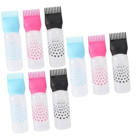 TOVINANNA 9 Pcs Hair Coloring Bottle Applicator Hair Dye Bottle Hair Applicator Bottles Comb Scalp Applicator Bottle Oil Applicator Bottle for Tip Bottle Hair Dye Style Applicator With Scale