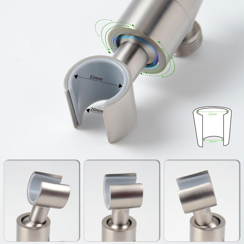 KAPHOME Shower Head Holder,All Metal Handheld Shower Head Holder,Adjustable Shower