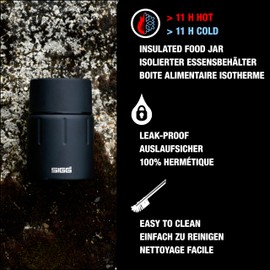 SIGG Gemstone Food Jar Obsidian (0.75 L), Insulated Food Container for Office, School and Outdoor, Thermal Container Made of High-Quality 18/8 Stainless Steel