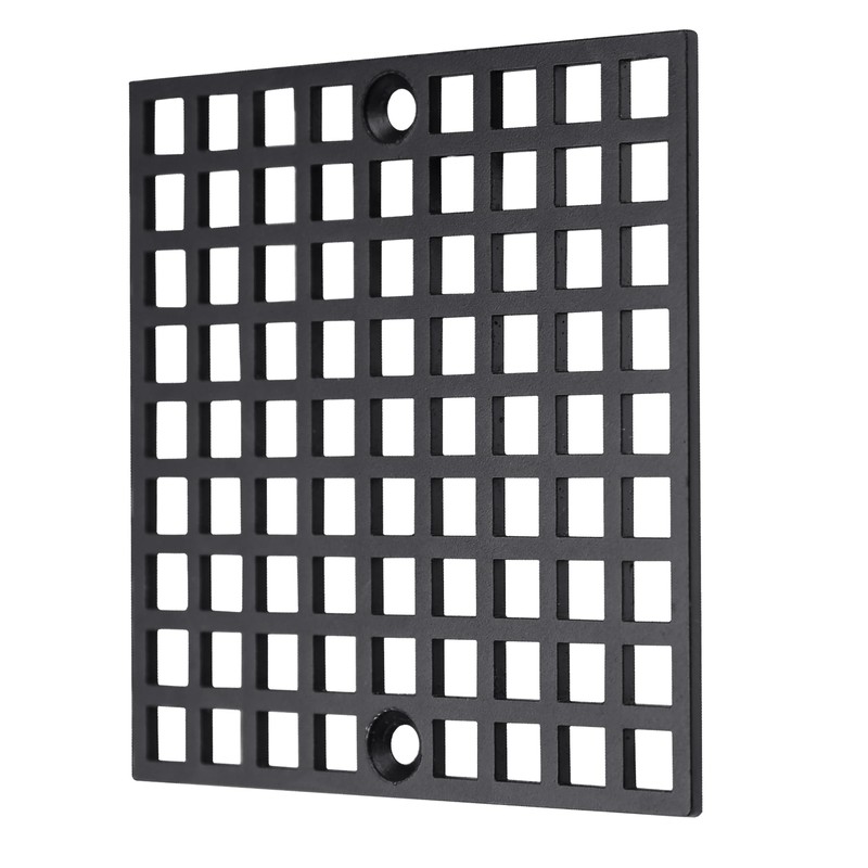 4" Matte Black Shower Drain Cover, 304 Stainless Steel Square