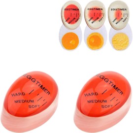 NINFEIQI 2Pcs Egg Timers, Colour Changing Egg Timer, Heat Sensitive Egg Timer for Cooking Soft, Medium and Hard Boiled Eggs