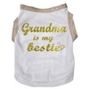 Petitebella Grandma is My Bestie Camisa para perro cachorro blanco