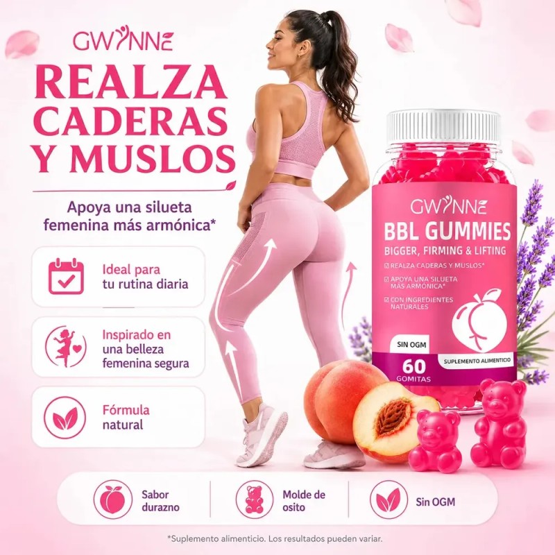 Bbl Gummies Fenogreco Mejora Tu Busto Y Glúteos 60 Gummies