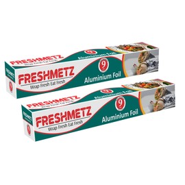 Freshmetz Aluminium Foil - 9 Meter ( 11 Microns, Pack of 2)