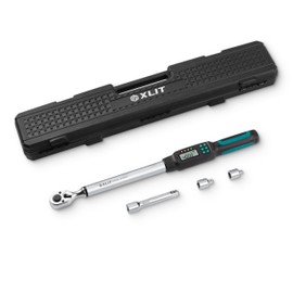 XLIT Heavy-Duty 1/2-Inch Drive Digital Torque Wrench, 15-295 ft-lb (20-400 Nm), ±2% Accuracy - High-Torque Electronic Wrench with Buzzer & LED Alerts, Adapters for Truck, Tractor & Farm Equipment