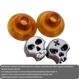 Titanium PEI Knife Lanyard Bead Skull Paracord Beads Outdoor EDC Tool Pendant DIY Accessories (B)