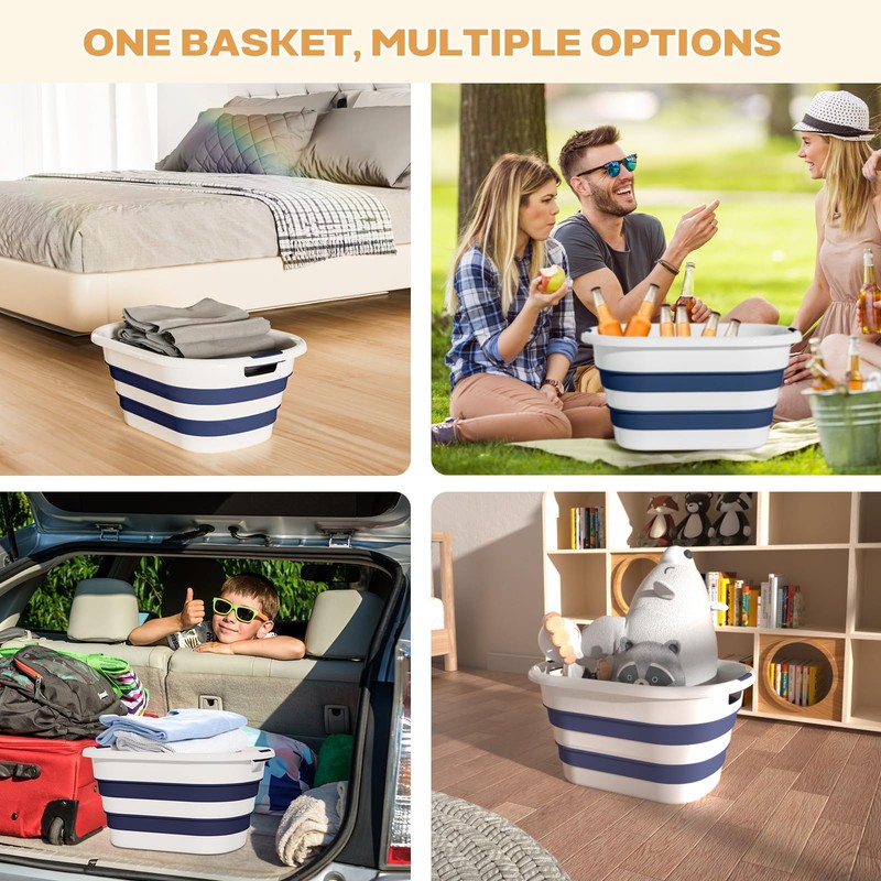 OOAMBB 43L(11.5Gallon) Collapsible Laundry Basket Plastic, Pop Up Laundry hamper/Storage