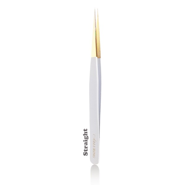 Alluring White with Gold Tip Tweezers for Eyelash Extension