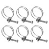 sourcing map 6Pcs Double Wire Hose Clamp, 40-45mm Adjustable Stainless