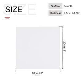 MECCANIXITY ABS Plastic Sheet 8 x 8 x 0.06 Inch ABS Styrene Sheets for Building Model DIY Crafts Panel White 3 Pcs