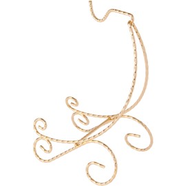 Bard's Scroll Twisted Gold-toned Cup and Saucer Stand, 7" H x 2.5" W x 4.25" D