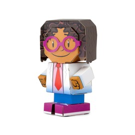 Cubles Mindy Microbe from Max Meow Series - Create a Fun Durable Paperboard Action Figure - Puzzle + Origami = STEM Craft Collectible - No Glue No Scissors