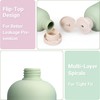 ASEVAT 8.8oz 4Pcs Green Plastic Refillable Travel Shampoo and Conditioner
