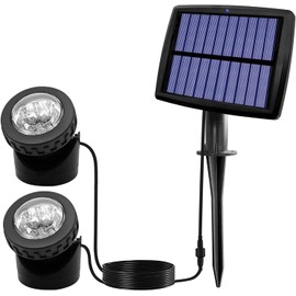 VEEKI Outdoor Solar Pond Lights, Garden Solar Pond Spotlights Waterproof Underwater Light Adjustable Lighting Angel Solar Security Light for Outdoor Garden Fish Tank Pool Father's Day Gift (2 Lamp)