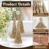 Ysleen 40 Pieces Natural Jute Tassels for Crafts Small Tassels