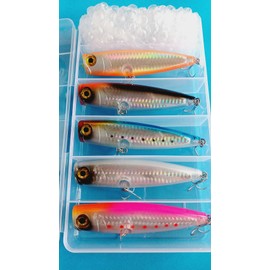 Hopper Lure, Tuna, Bonito, Sabara, Sabara, Sea Bass, Flounder, 4.3 inches (11 cm), 0.8 oz (23 g), Set of 5