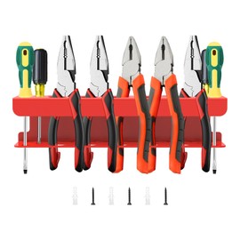 Magnetic Screwdriver Rack with Powerful Magnetic Strip 18 Hole Heavy Duty Metal Tool Organizer for Screwdriver Hammer Spanner Scissors...(gules)