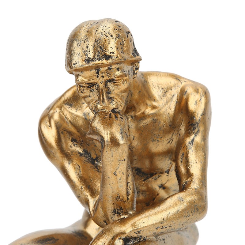 Thinker Statue Retro Style Energetic Lines Stable Nonslip Durable Resin